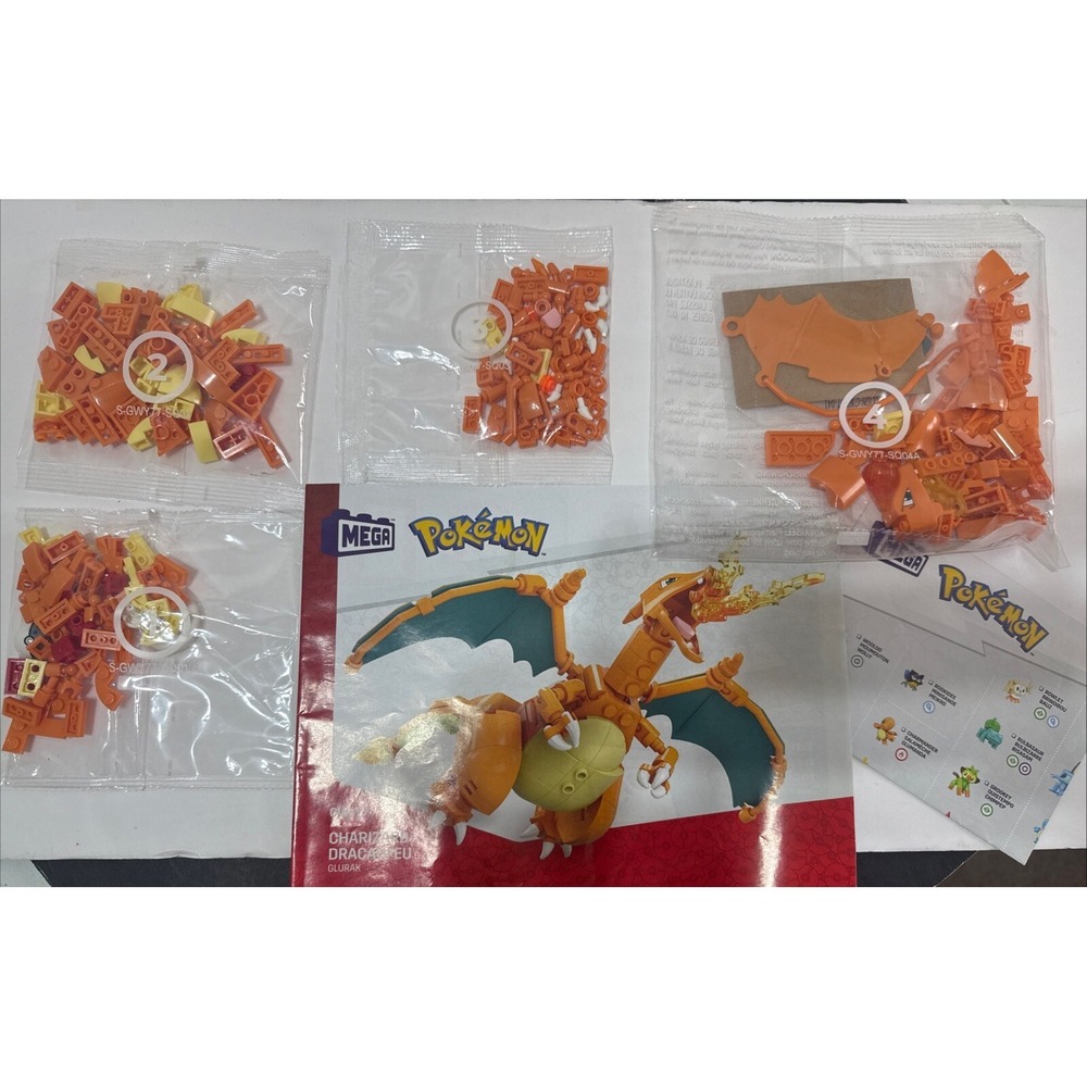 MEGA Pokemon Charizard (GWY77) 222 pcs Building Toy Kit No Box‎ All Bags Sealed